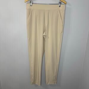 Athleta Brooklyn Mid Rise Ankle Pant Beige Lightweight Travel Women's 12 Tall